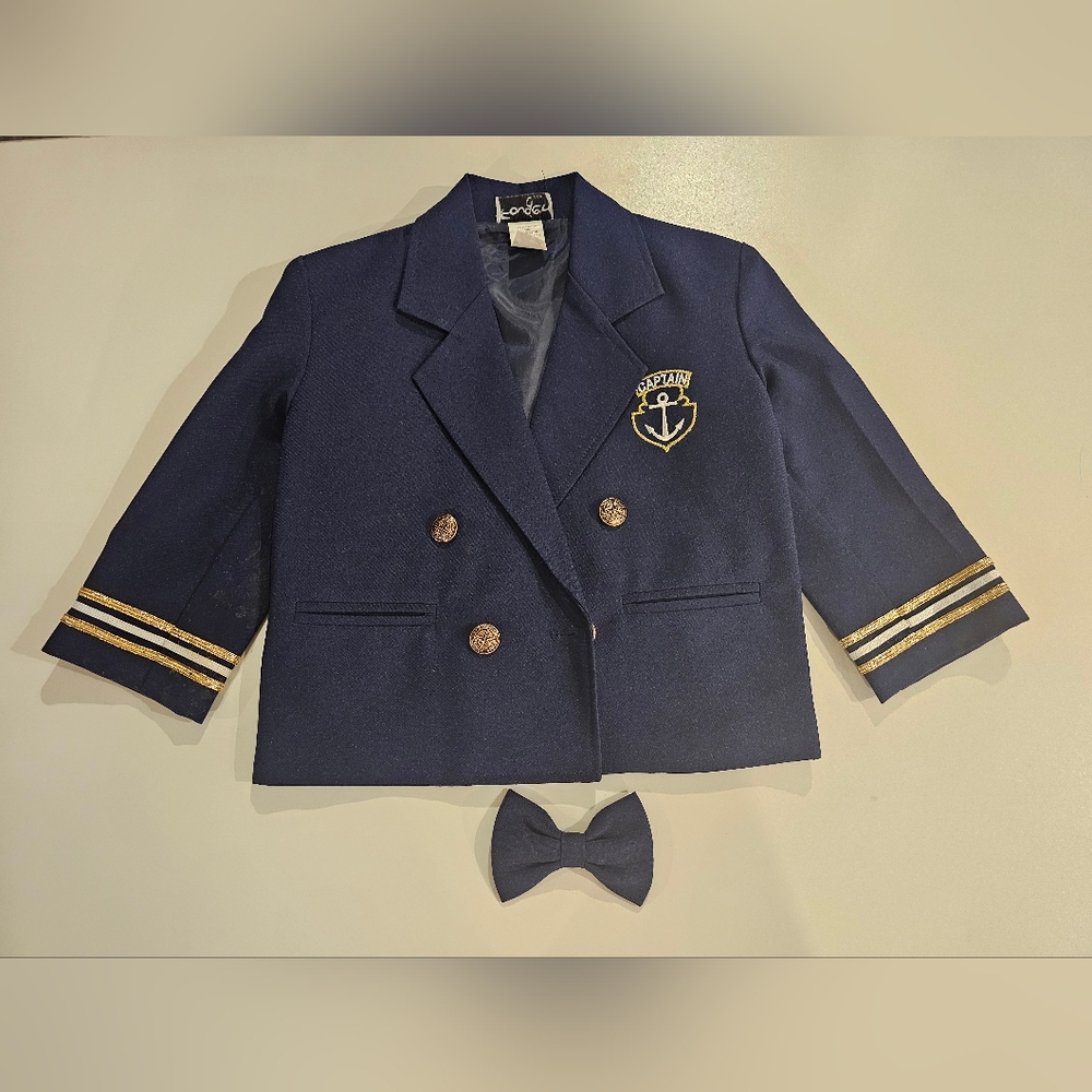 Fouger Boys 2T Blue Captain Blazer with Bowtie